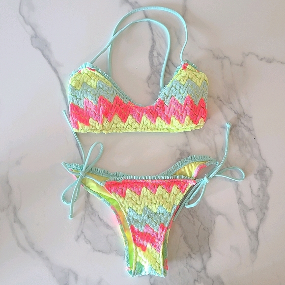 Victoria's Secret neon crochet bikini